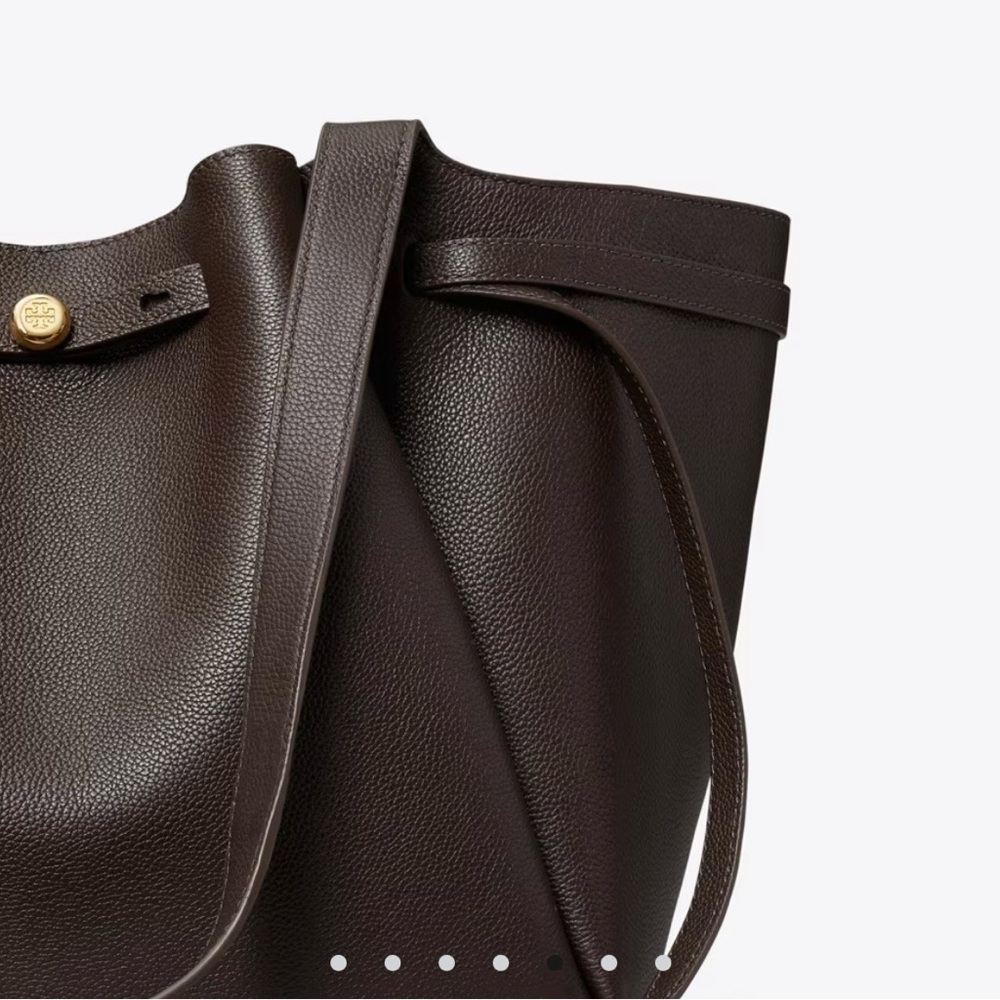 Tory Burch Romy Dark Brown Leather Tote - Picture 5 of 10